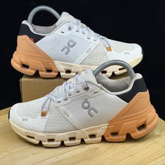On Women’s Cloudflyer 4 White Copper Running Shoe Size 6.5 Athletic Shoe - Picture 1 of 11